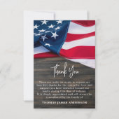 Patriotic Flag Sympathy Military Veteran Funeral Thank You Card | Zazzle