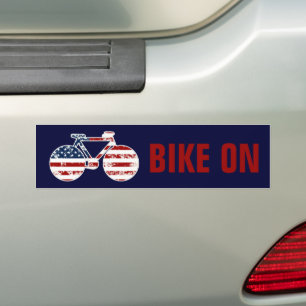 patriotic flag United States of America bicycle Bumper Sticker