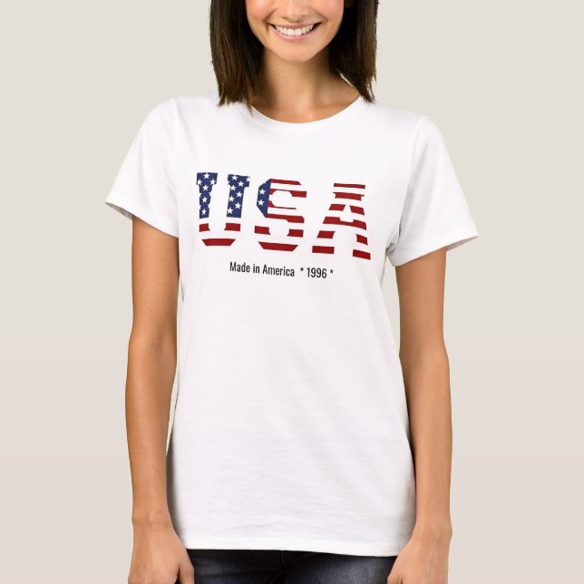 Patriotic Flag USA Made in America T-Shirt (Front)