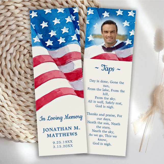 Patriotic Flag Veteran Memorial Prayer Bookmark (Creator Uploaded)