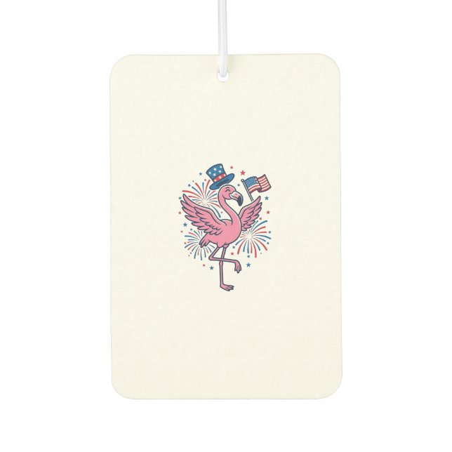 Patriotic Flamingo Fireworks Vector Design_1 Air Freshener (Front)