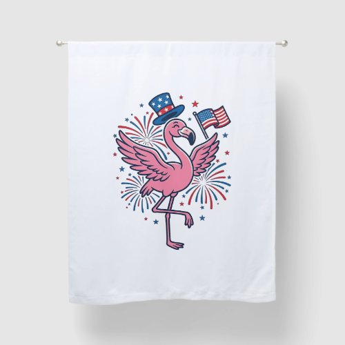 Patriotic Flamingo Fireworks Vector Design_1 Blackout Curtains