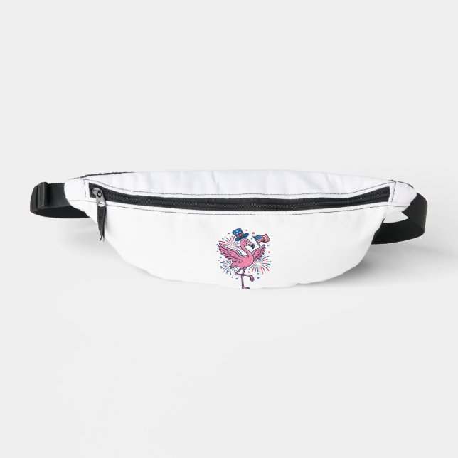 Patriotic Flamingo Fireworks Vector Design_1 Fanny Pack (Front)