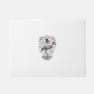 Patriotic Flamingo Vintage Engraving Shirt Design_ Doormat