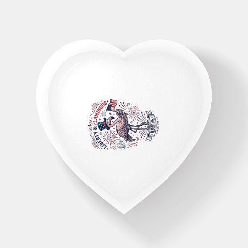 Patriotic Flamingo Vintage Engraving Shirt Design_ Paperweight