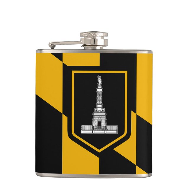 Patriotic flask with Flag of Baltimore City (Front)