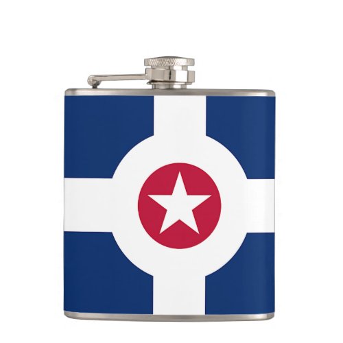 Patriotic flask with Flag of Indianapolis City