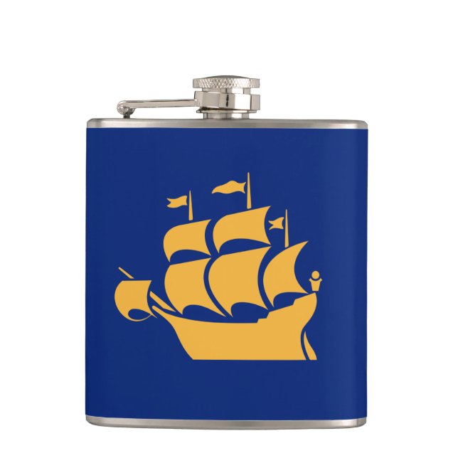 Patriotic flask with Flag of Quebec City (Front)