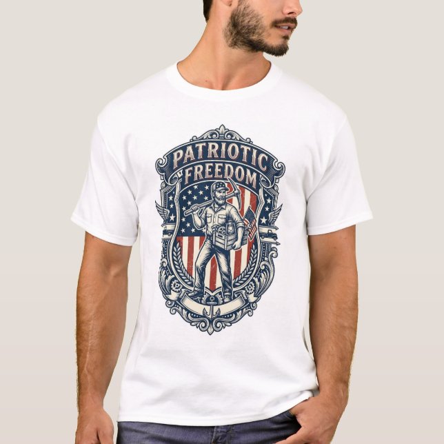 Patriotic Flea Market Picker Vector Graphic Tee (Front)