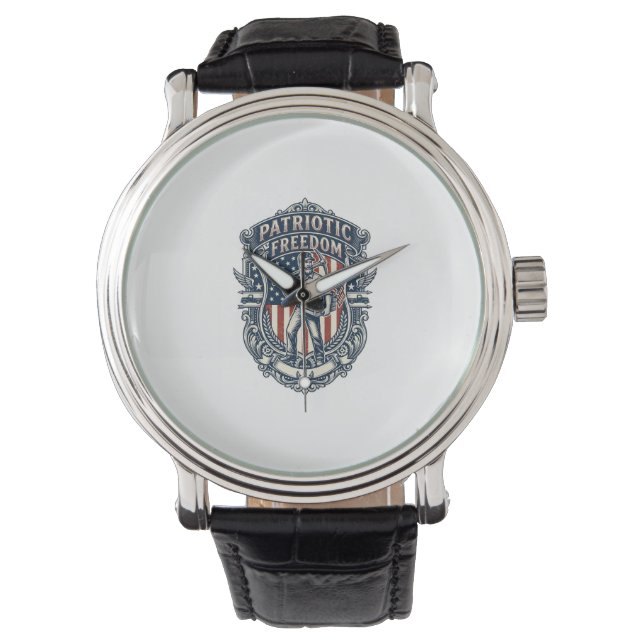 Patriotic Flea Market Picker Vector Graphic Tee Watch (Front)
