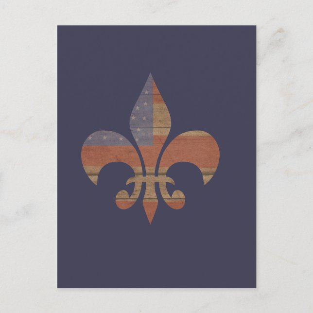 Patriotic Fleur De Lis Postcard (Front)