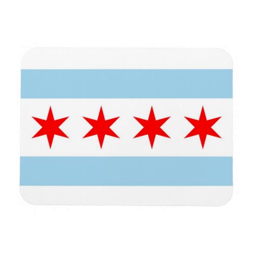Patriotic flexible magnet with Chicago City flag