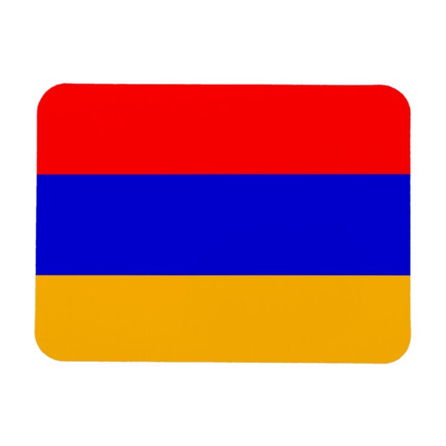 Patriotic flexible magnet with flag of Armenia (Horizontal)