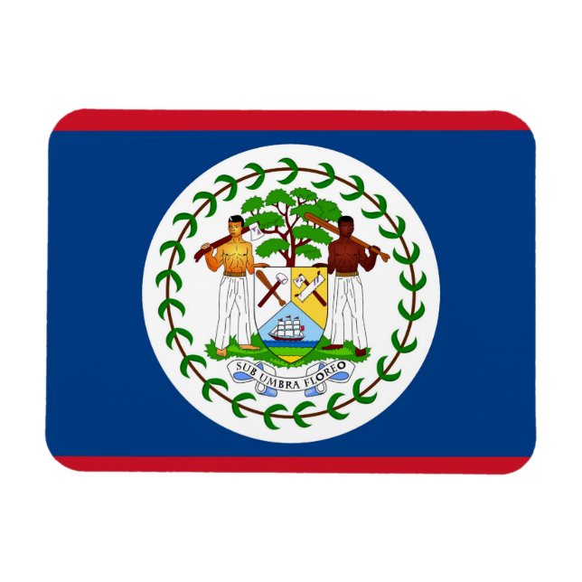 Patriotic flexible magnet with flag of Belize (Horizontal)