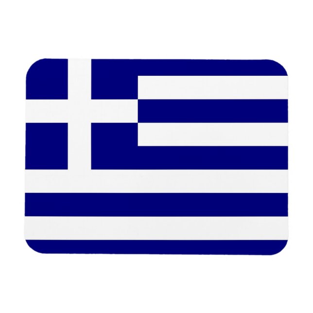 Patriotic flexible magnet with flag of Greece (Horizontal)
