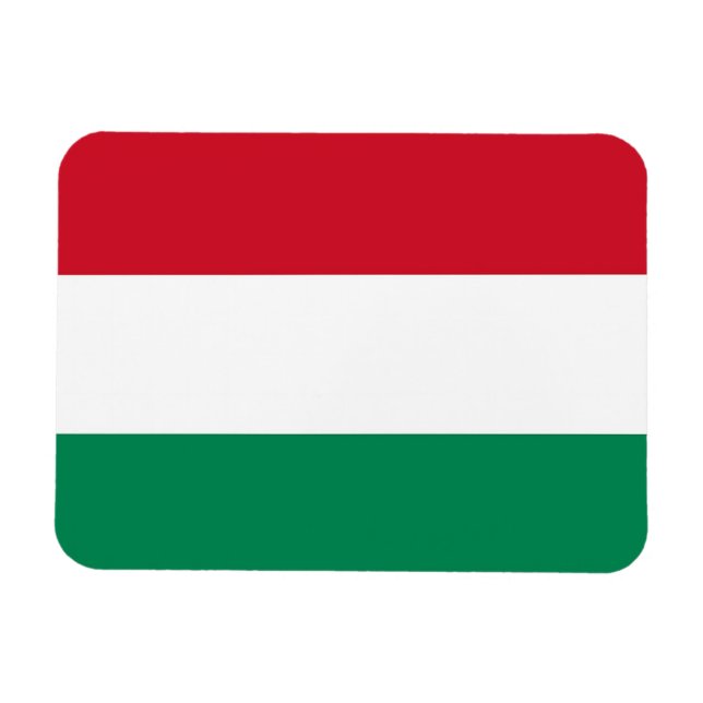 Patriotic flexible magnet with flag of Hungary (Horizontal)