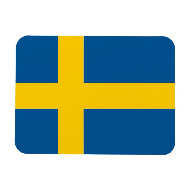 Patriotic flexible magnet with flag of Sweden (Horizontal)