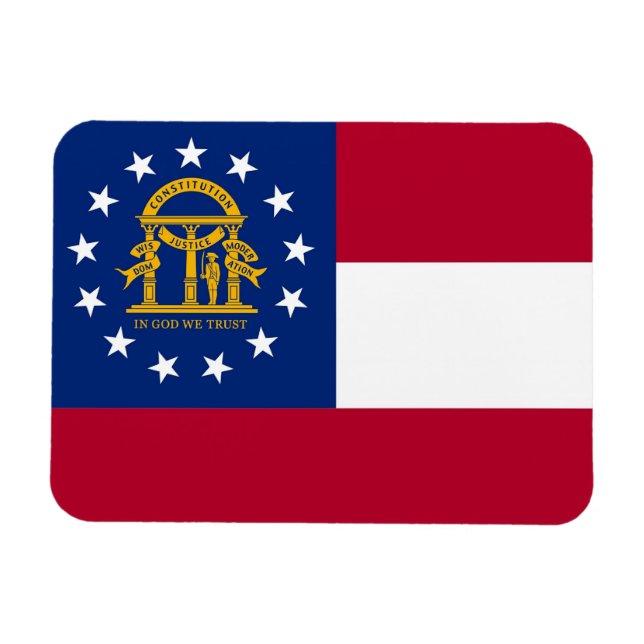 Patriotic flexible magnet with Georgia flag (Horizontal)
