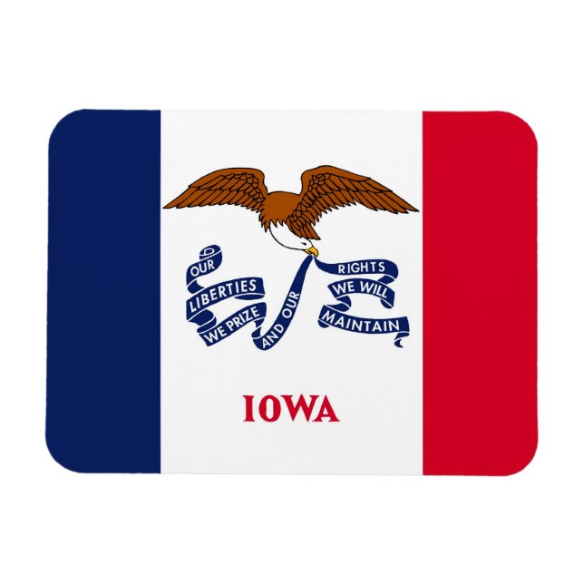 Patriotic flexible magnet with Iowa flag (Horizontal)