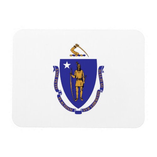 Patriotic flexible magnet with Massachusetts flag