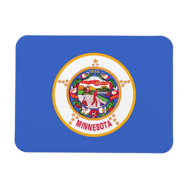 Patriotic flexible magnet with Minnesota flag (Horizontal)