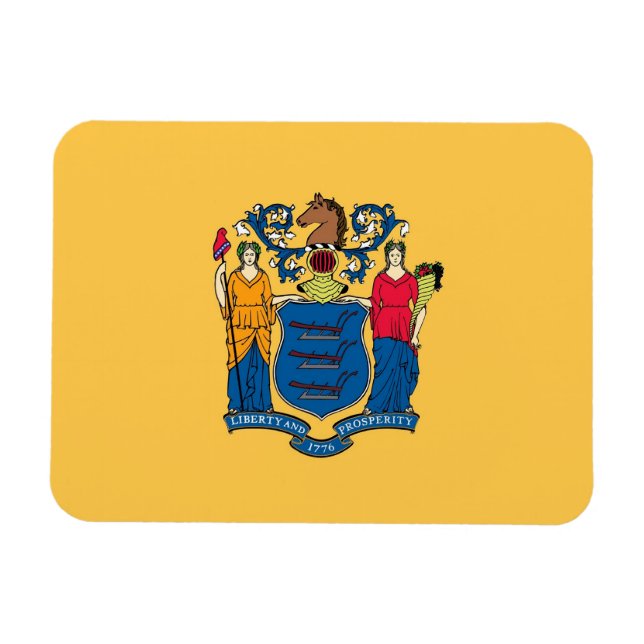 Patriotic flexible magnet with New Jersey flag (Horizontal)