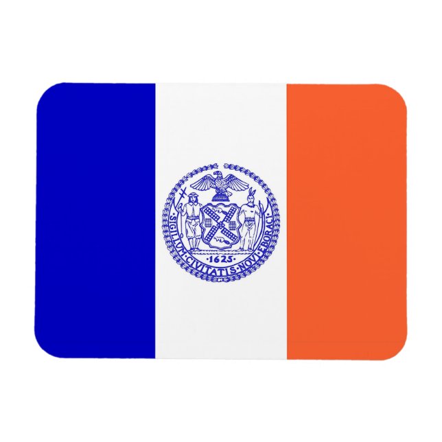 Patriotic flexible magnet with New York City flag (Horizontal)