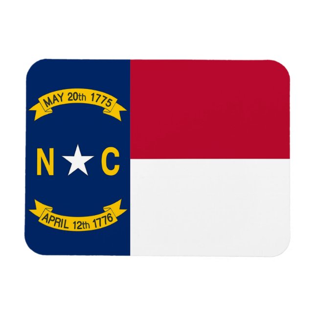 Patriotic flexible magnet with North Carolina flag (Horizontal)