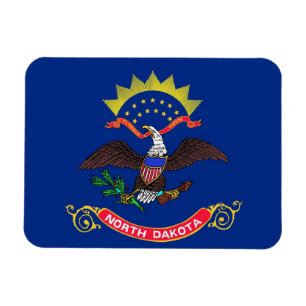 Patriotic flexible magnet with North Dakota flag