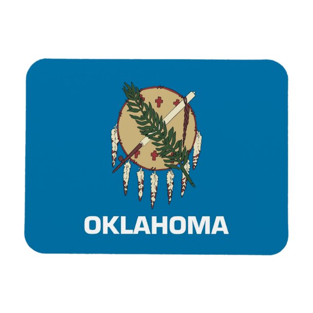 Patriotic flexible magnet with Oklahoma flag (Horizontal)