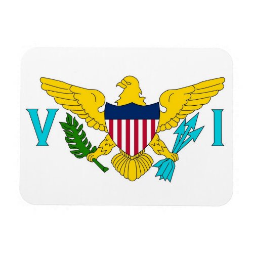 Patriotic flexible magnet with Virgin Islands flag