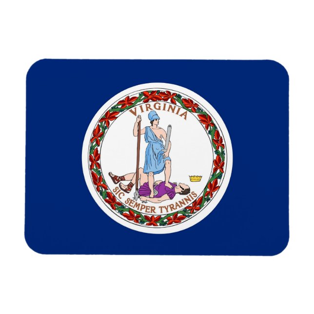 Patriotic flexible magnet with Virginia State flag (Horizontal)