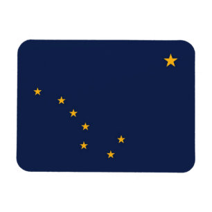 Patriotic flexible photo magnet with Alaska flag