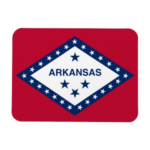 Patriotic flexible photo magnet with Arkansas flag