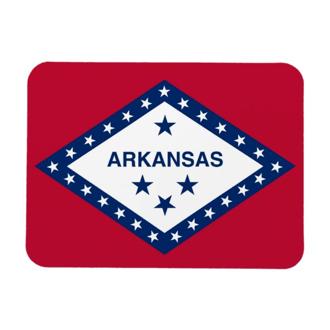 Patriotic flexible photo magnet with Arkansas flag (Horizontal)