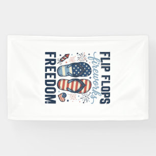 Patriotic Flip Flops Fireworks Freedom Shirt Desig Banner