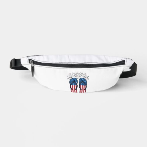 Patriotic Flip Flops Fireworks Summer Shirt Design Fanny Pack
