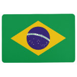 Patriotic Floor Mat with Flag of Brazil
