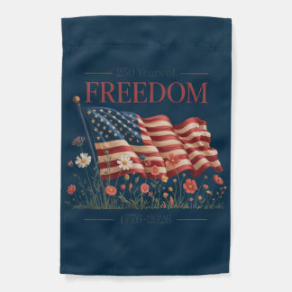 Patriotic Floral 250 Years of Freedom USA  Garden Flag
