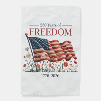 Patriotic Floral 250 Years of Freedom USA  Garden Flag