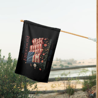Patriotic Floral 250 Years of Freedom USA  House Flag