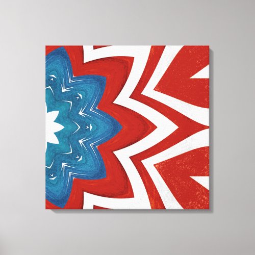 patriotic floral kaleidoscope design canvas print