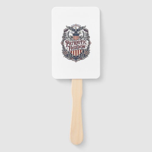 Patriotic Floral Vintage Vector Graphic Tee Hand Fan