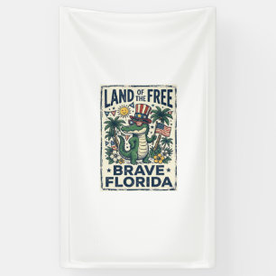 Patriotic Florida Alligator 4th of July Banner