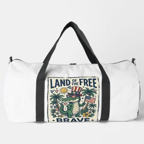 Patriotic Florida Alligator 4th of July Duffle Bag