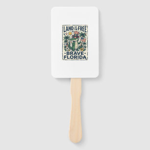Patriotic Florida Alligator 4th of July Hand Fan