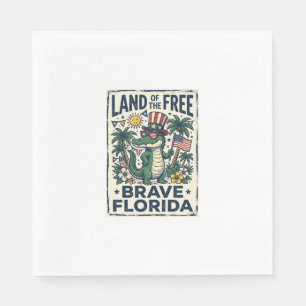 Patriotic Florida Alligator 4th of July Napkins