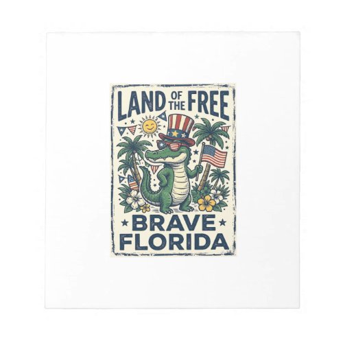 Patriotic Florida Alligator 4th of July Notepad