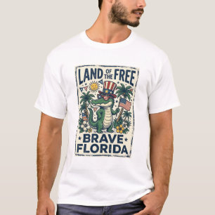 Patriotic Florida Alligator 4th of July T-Shirt