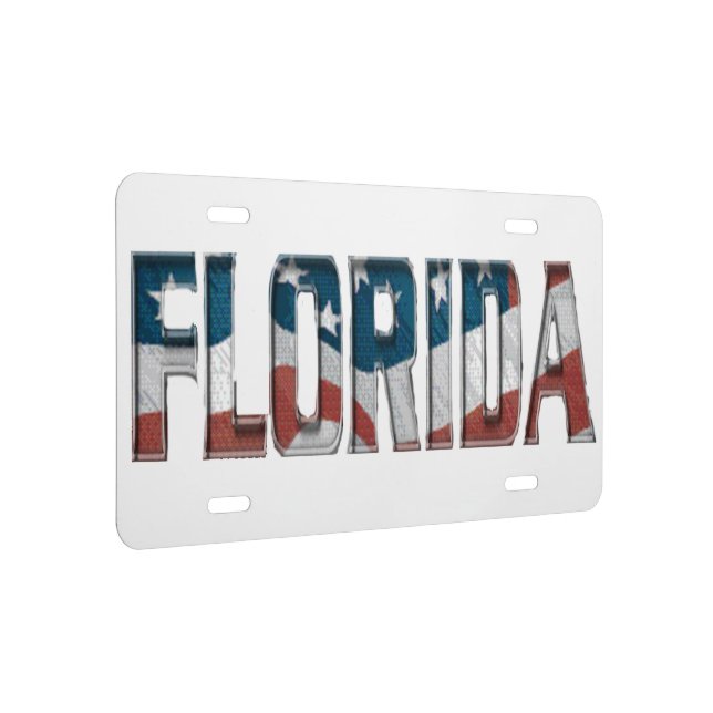 Patriotic Florida on American flag License Plate (Right)